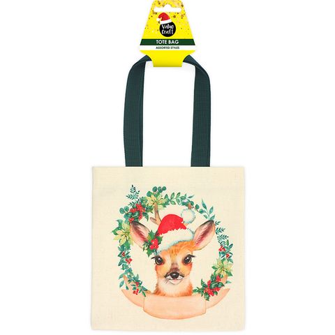 XMAS CANVAS TOTE BAG KANGAROO 1PC