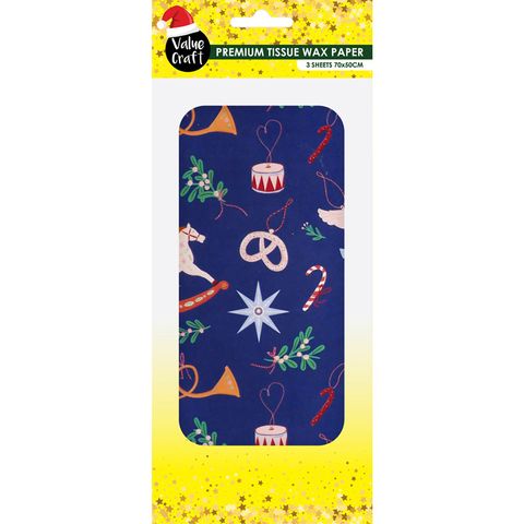 XMAS PREMIUM TISSUE PAPER ORNAMENTS 3SH