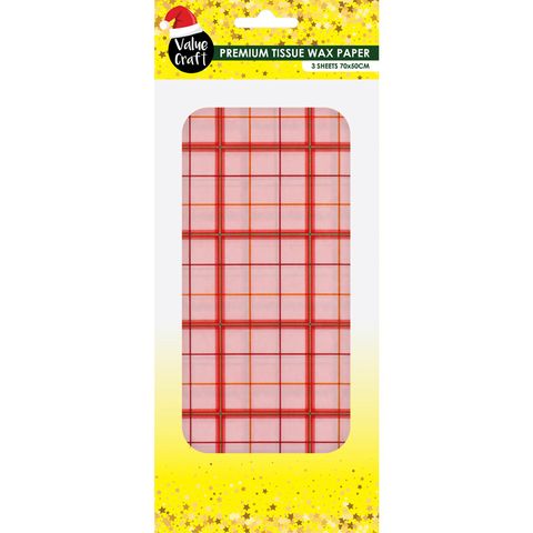 XMAS PREMIUM TISSUE PAPER TARTAN 3SH