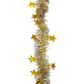 XMAS TINSEL GOLD SILVER STARS 2M