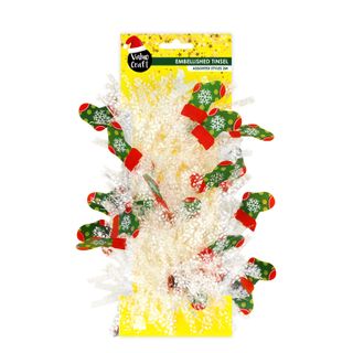 XMAS TINSEL CLEAR STOCKINGS 2M