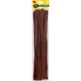 XMAS CHENILLE RED GREEN TWIST 30PC