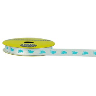 Rib Satin Blue Footprint 10mmx3meters
