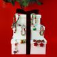 XMAS MINI DECORATIVE FABRIC BOWS 10PCS