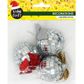 XMAS DISCO BALL BOW ORNAMENTS 3PCS