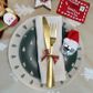XMAS DISCO BALL SANTA HAT ORNAMENTS 2PCS