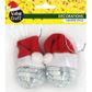 XMAS DISCO BALL SANTA HAT ORNAMENTS 2PCS