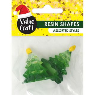 XMAS MINI RESIN WAVEY TREE W STAR 2PCS