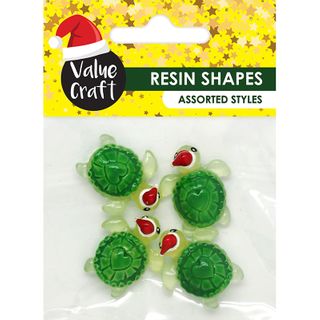 XMAS MINI RESIN SANTA HAT TURTLES 4PC