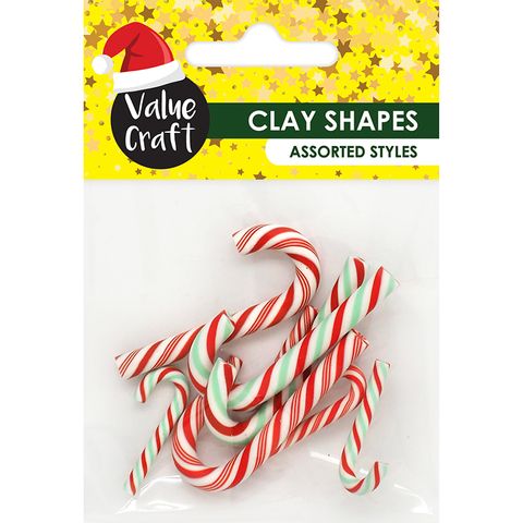 XMAS POLYMER CLAY MINI CANDYCANES 8PCS