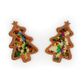 XMAS ACRYLIC CHARMS WOOD STAR TREE 4PC