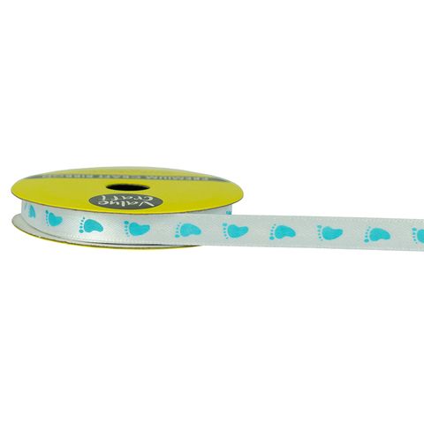 Rib Satin Blue Footprint 10mmx3meters