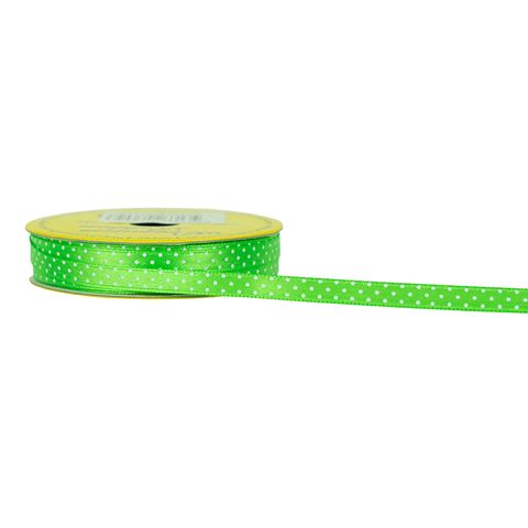 RIB 6MM SATIN APPLE GREEN W WH SPOT 3M