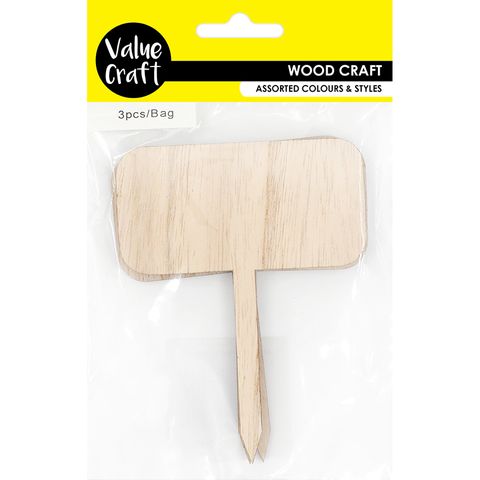 Wood Rectangular Stakes 3Pcs