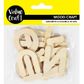 WOOD ALPHABET SHAPES NATURAL 26PC