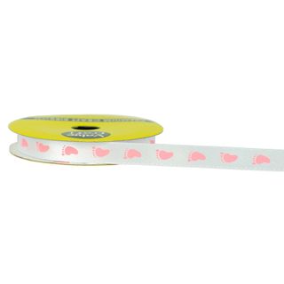Rib Satin Pink Footprint 10mmx3meters
