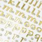 STICKERS GLITTER ALPHA SML GLD 1 SHEET