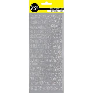 STICKERS METALLIC ALPHA CAP SLV 1 SHEET