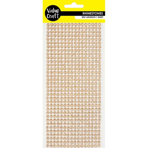 CRAFT RHINESTONE S-ADHESIVE GOLD 540PCS