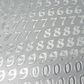 STICKERS METALLIC NUMBERS SLV 1 SHEET