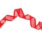 RIB 38MM SATIN EDGE SHEER RED 3MTR