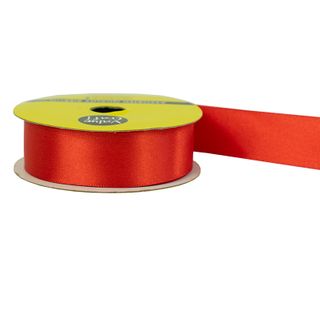 RIB 22MM POLYESTER SATIN FLAME RED 3M