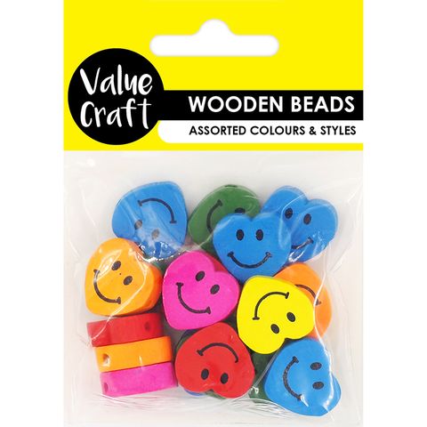 Bead Wood Fluoro Smile Hrt 15G+1M Thread