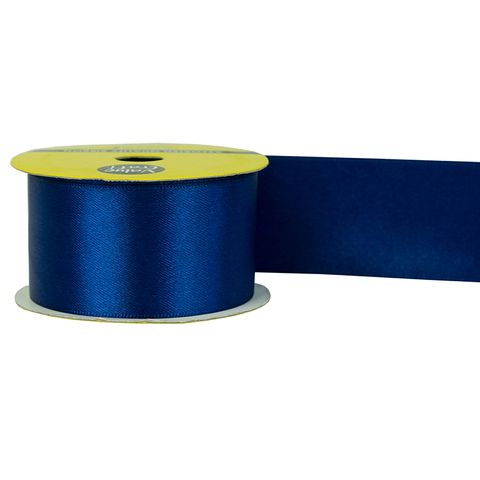 RIB 38MM POLYESTER SATIN NAVY 3M