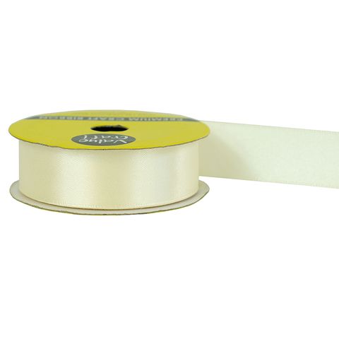 RIB 22MM POLYESTER SATIN IVORY 3M