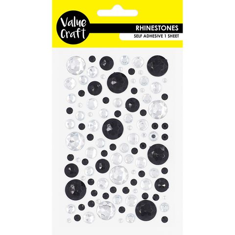 Craft Rhinestone Bubble  Black Slv 1 Sh