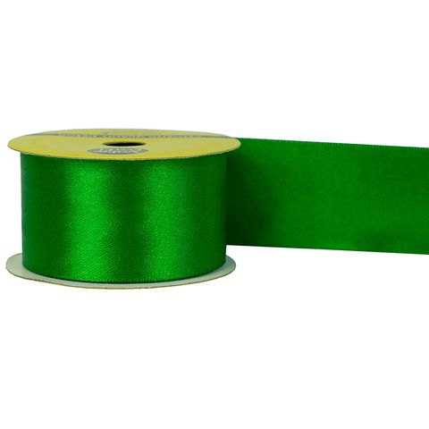 RIB 38MM POLYESTER SATIN GREEN 3M