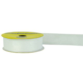 RIB 22MM WOV EDGE ORGANZA WHITE 7M