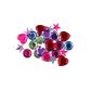 RHINESTONE RND STAR HEART 100PCS