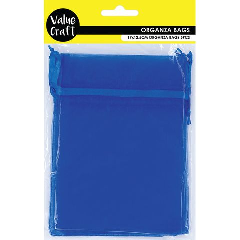 Sml Organza Bag 17cm X 12.5cm Royal 5Pc