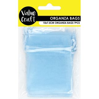 Mini Organza Bag Blue 10cmx7.5cm 7pc