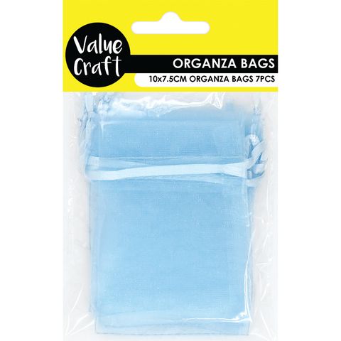 Mini Organza Bag Blue 10cmx7.5cm 7pc