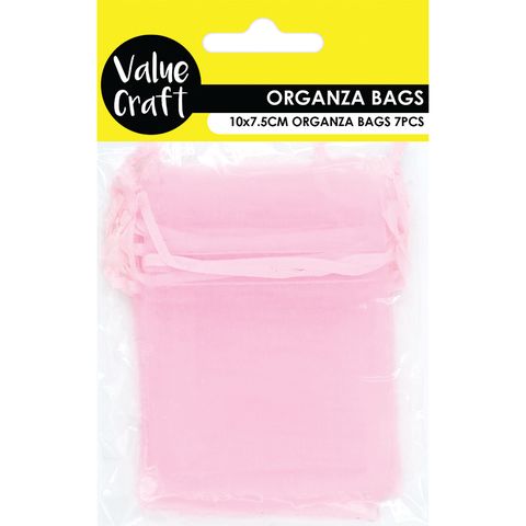 Mini Organza Bag B Pink 10cmx7.5cm 7pc