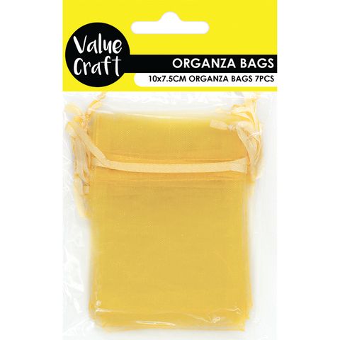 Mini Organza Bag Mustard 10cmx7.5cm 7pc