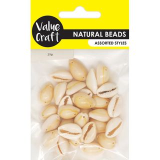 SHELL COWRIE BEAD W 2 HOLS 25G