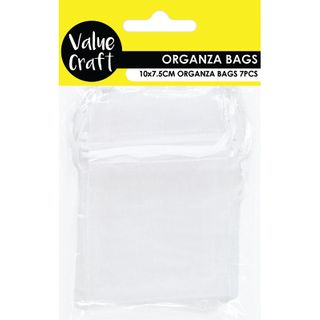 Mini Organza Bag White 10cmx7.5cm 7pc
