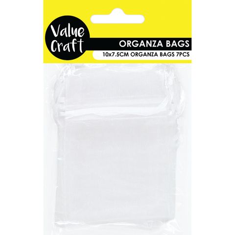 Mini Organza Bag White 10cmx7.5cm 7pc