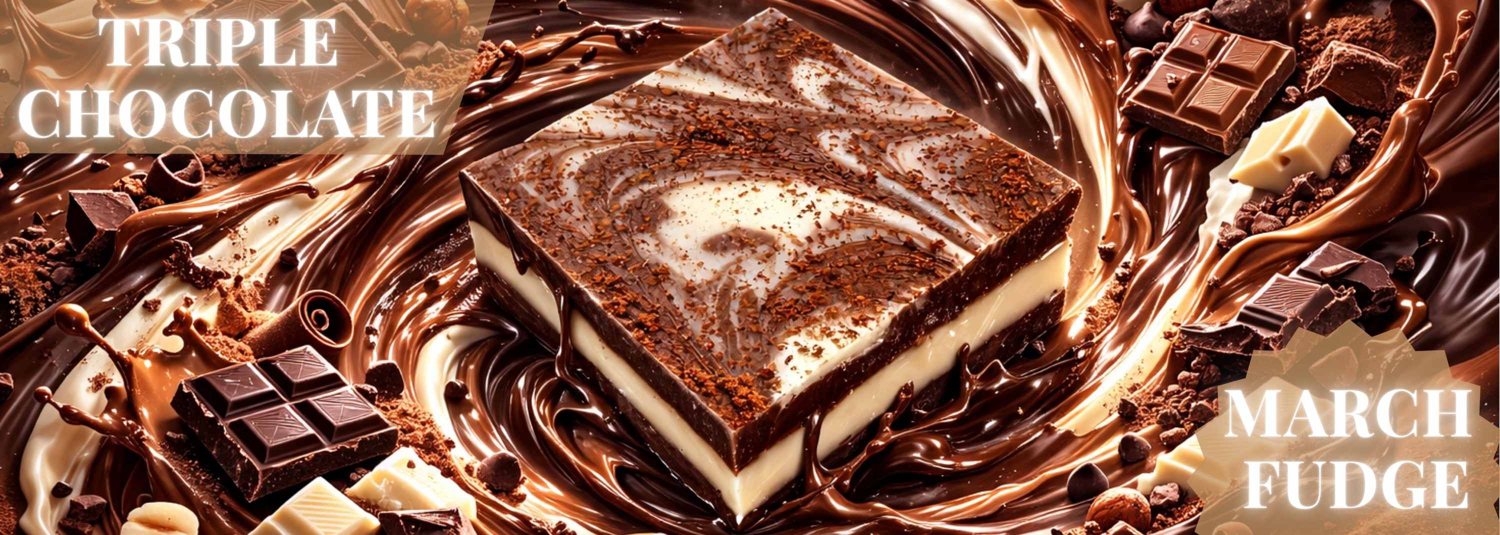 triple chocolate march fudge