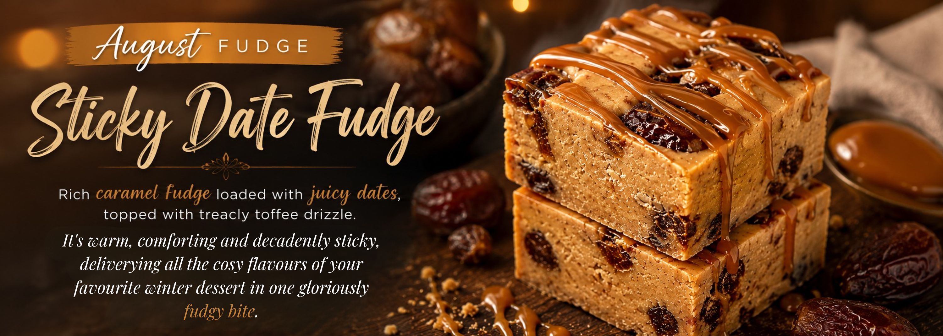 August Fudge Sticky Date Pudding Fudge