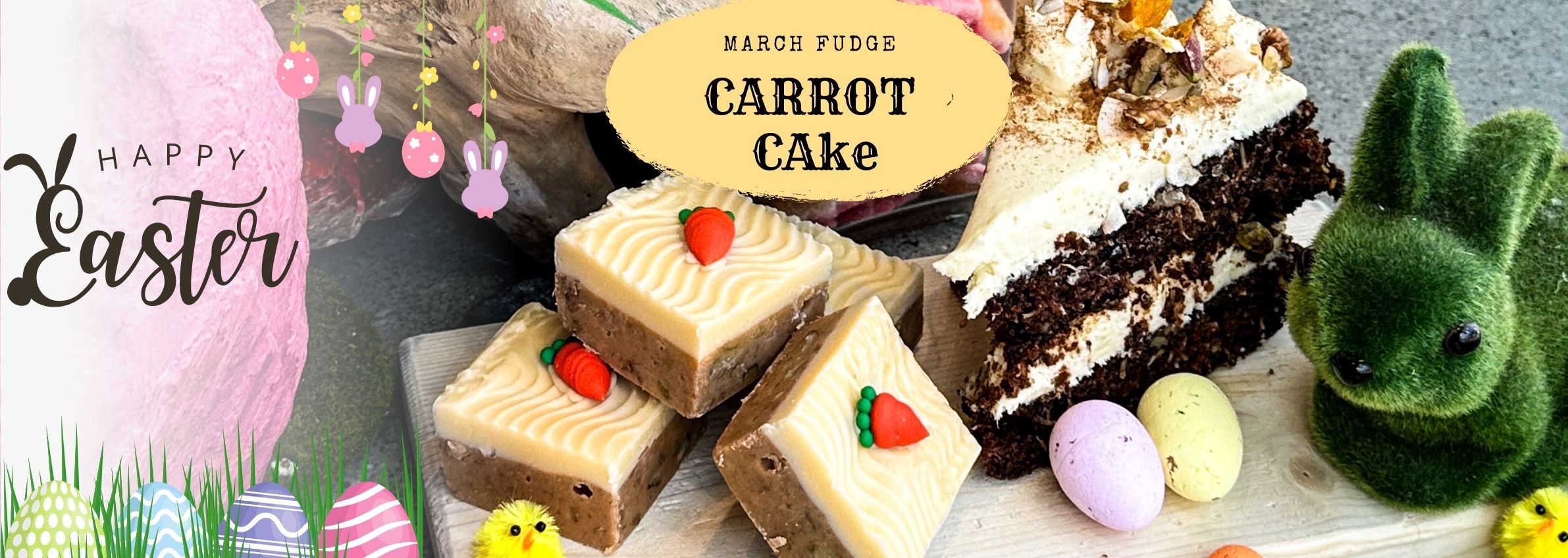 March Easter Fudge Carrot Cake