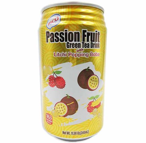 PASSIONFRUIT GREEN TEA WITH LITCHI POPPING BOBA