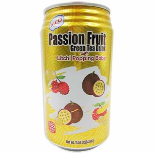 PASSIONFRUIT GREEN TEA WITH LITCHI POPPING BOBA