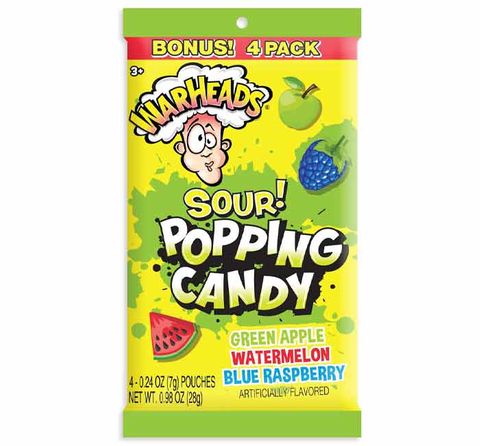 WARHEADS SOUR! POPPING CANDY 4PK