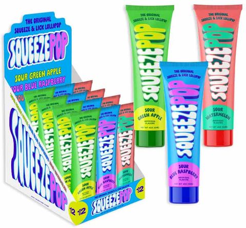 SQUEEZE POP ASSORTED FLAVOR LOLLIPOP TUBE