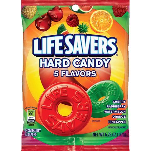 LIFESAVERS HARD CANDY 5 FLAVOURS PEG BAG