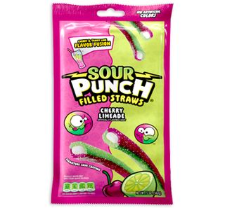 SOUR PUNCH FILLED STRAWS CHERRY LIMEADE